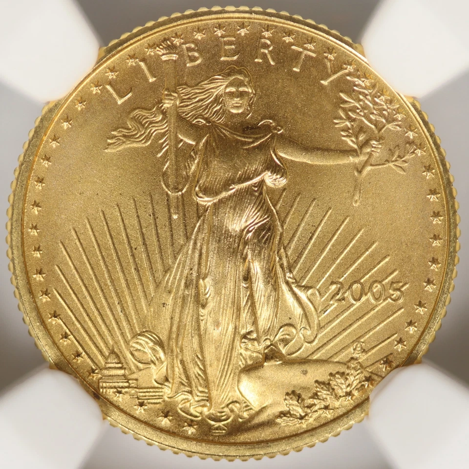 2005 $5 Gold American Eagle NGC MS69 1/10oz .9167 Fine - Image 3 of 4