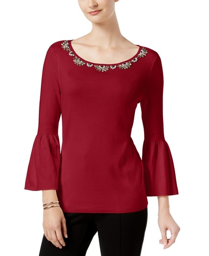 Haut Long Manches Charter Club En Blanc éclatant - Taille XL, Neuf Avec étiquettes, 100% Coton