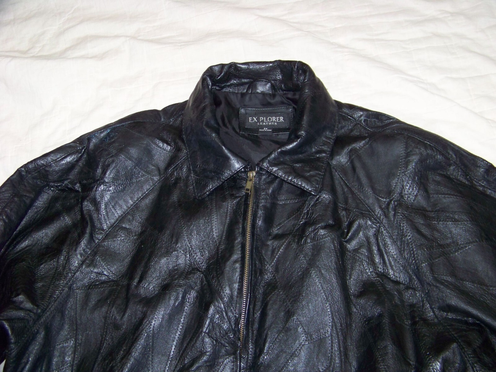 Men's Explorer Black Patchwork Leather Jacket - S… - image 10