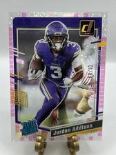 2023 Donruss Clearly Jordan Addison Techno Disco Pink Rated Rookie 08/10 Vikings