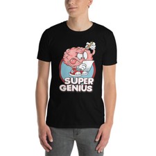 SUPER GENIUS BRAIN storm hyper dude funny  graphic Short-Sleeve Unisex T-Shirt