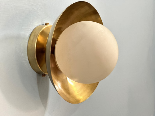 Raw Brass Wall Lighting | Raw Brass Wall Globe Lamp Vanity Light Fixture | Wall - Picture 7 of 7