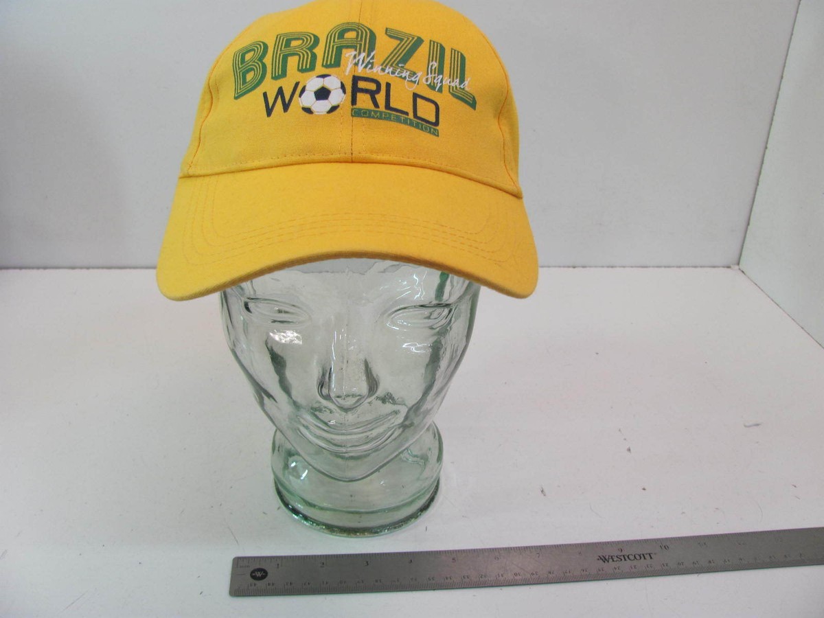 VINTAGE BOSSINI BRAZIL WORLD COMPETITION ADJUSTABLE YELLOY HAT CAP