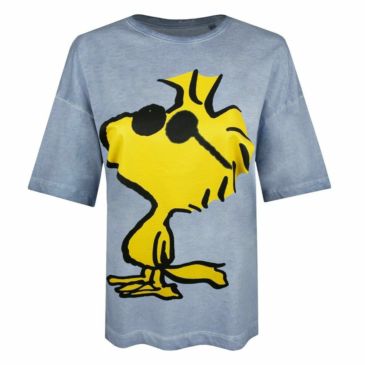 Peanuts Ladies T-shirt Woodstock Cool Oversized Slate Blue S-XL 
