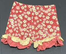 Girls Matilda Jane Red Floral Knit Shorts Size 6 EUC
