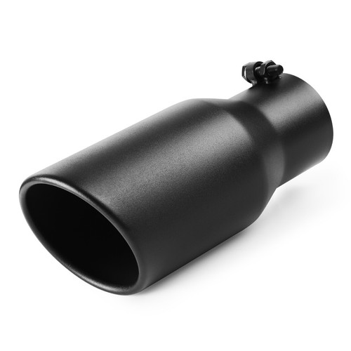 3.5" Inlet 5" Outlet 12" Long Bolt On Diesel Exhaust Tip Black Stainless Steel - Bild 1 von 9