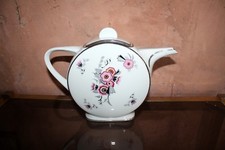 Rare thèière art déco porcelaine de Limoges TLB Touze Lemaitre Blancher