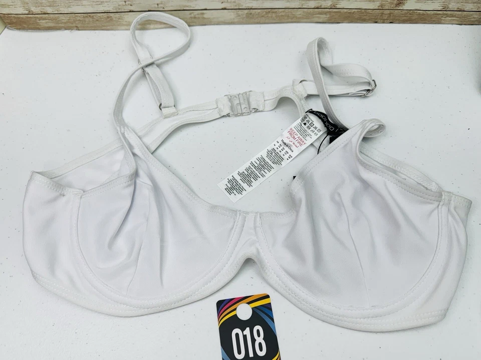 Boohoo плюс женщин основные бикини верхний проводной простоя белый размер 12 новый с Ярлыками - Изображение 2 из 4