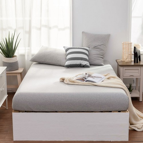 Cotton Jersey Knit Fabric 4 Piece Stretchy Bed Sheet Set Twin XL/Queen/King Size - Picture 105 of 114