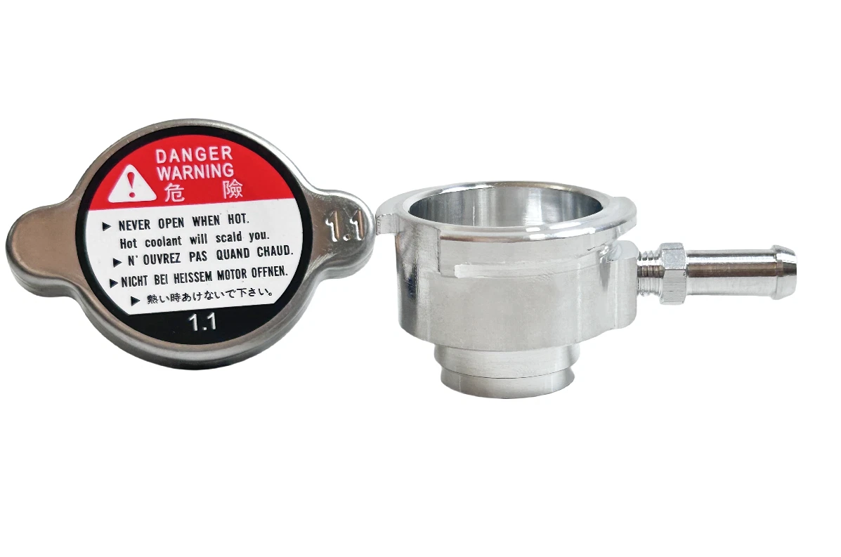 Weld On All Aluminum Alloy Radiator Filler Neck And 1.1 Bar Radiator Cap New