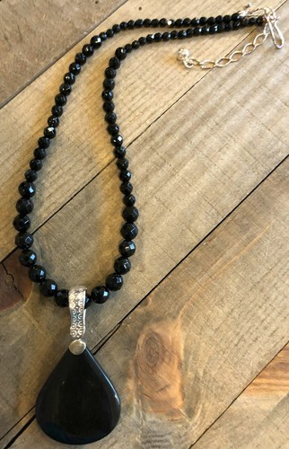 JAY KING Variscite & Black Tourmaline Pendant Enhancer Necklace, Sterling Silver - Picture 3 of 4