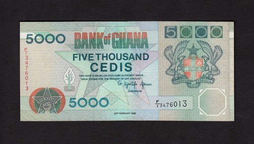 F.C. GHANA , 5000 CEDIS 1996 , EBC- ( VF+ ) , P.31c .