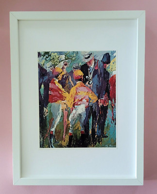 LeRoy Neiman '' JOCKEYS ''  Signed Pop Art Mounted and Framed in New 16x12 LS