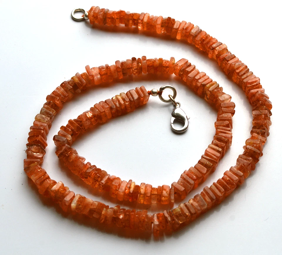 112 CT 16 «натуральный супер качество солнца камень гладкая квадратная форма ожерелье 4-4,5 мм - Изображение 3 из 4