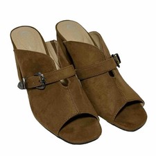 Women's SZ 9 Brown Faux Suede Comfort Mule Clog
