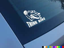 THINK BIKE CAR STICKERS MOTORCYCLE DECALS BUMPER WINDOW LAPTOP VAN VINYL HELMET