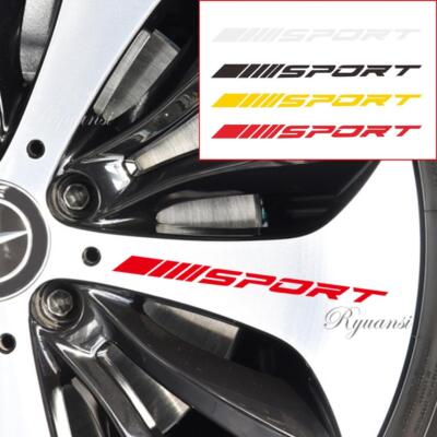 4X Decal Sticker Vinyl Universal SPORT Logo Decals Mark Car Wheel Rim Reflective