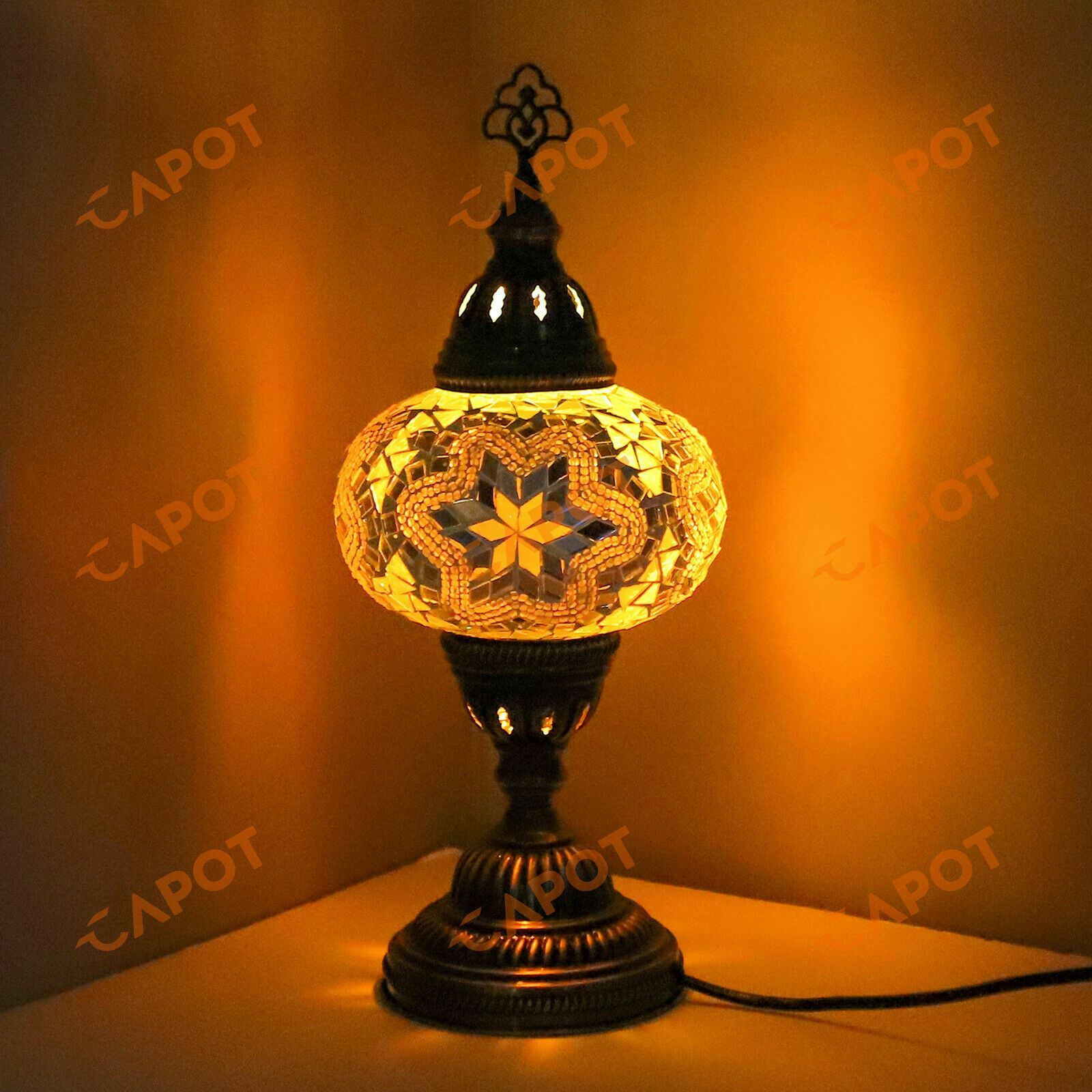 Lampe de Table turque Style Tiffany verre coloré marocain mosaïque ampoule