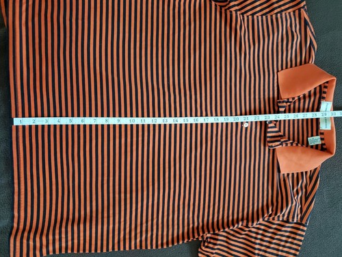 Vintage FAIRWAY & GREENE Bonita Bay Orange Black Striped Polo Shirt Mens XL Golf - Picture 8 of 8