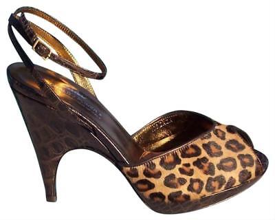 Details about   Donald Pliner Couture Gator Hair Calf Leather Shoe New T Strap Platform $325 NIB