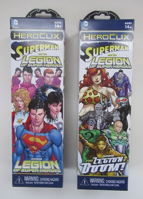 Set of 2 DC Heroclix Superman Legion of Super Heroes / Doom Booster Packs 2014