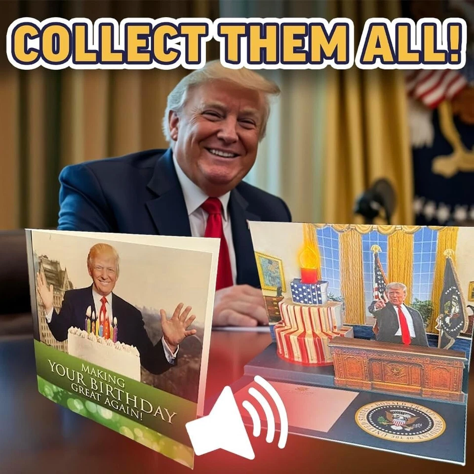 Tarjeta de cumpleaños Talking Trump con voz real de Trump - tarjetas de cumpleaños de Trump para... Foto 3 de 4