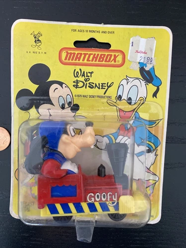 VTG 1979 Lesney MATCHBOX DieCast Disney GOOFY TRAIN ENGINE  Blister Pack On Card
