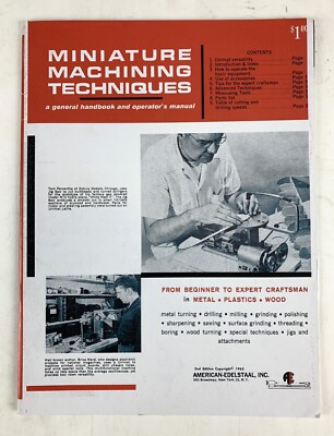 UNIMAT MINIATURE MACHINING TECHNIQUES, new copy book