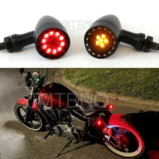 Motorcycle Bullet LED Brake Running Turn Signal Tail Light DRL For Harley Honda