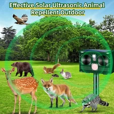 Solar Powered Ultrasonic Animal Repellent with Motion Sensor