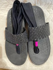 Vionic Serene Tia Womens Size 7M Black Active Sling Orthotic Flip Flop Sandals