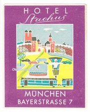 x0121 Hotel Stachus MÜNCHEN luggage label Kofferaufkleber
