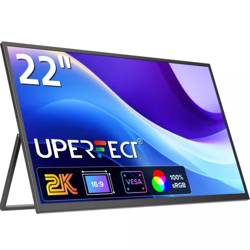 UPERFECT Tragbarer Monitor 22 Zoll 2560x1440 Gaming Bildschirm USB C Mini HDMI