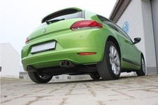 FOX Duplex Edelstahl Sportauspuff VW Scirocco 13 je 2x76mm uneingerollt schräg