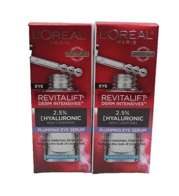 2X! L'Oréal Paris Revitalift Derm Intensives Hyaluronic Acid Eye Serum 20ml