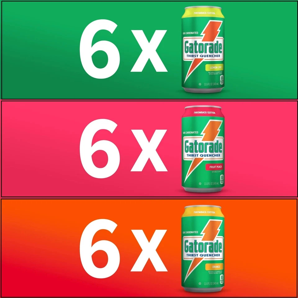 Bebida deportiva Gatorade Thirst Quencher, paquete variado con electrolitos, 11,6 fl o Foto 2 de 4