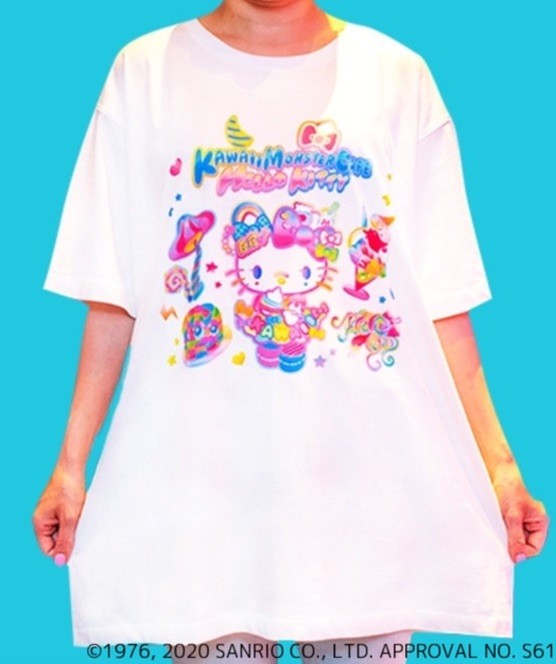 Kawaii Monster Cafe Sanrio Hello Kitty T-shirt White XXL Japan 