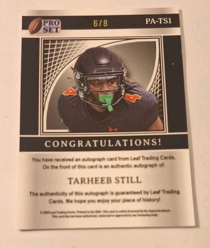 2024 Leaf Pro Set Premium Blue #PA-TS1 Tarheeb Still XRc Auto #6/8 - Foto 2 di 3