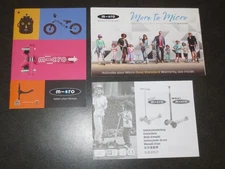 GROUPING OF 3 MICRO SCOOTER PRODUCT CATALOGS AND INSTRUCTION MANUAL - COOL