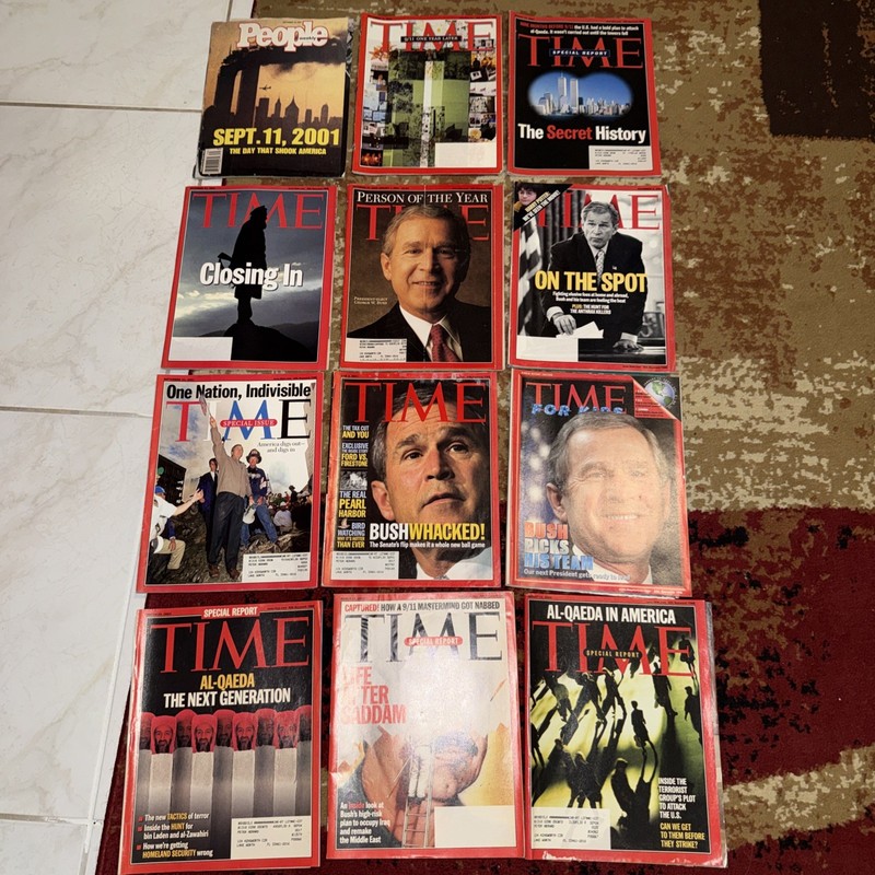 Time Magazine 12 issues. Bush and 9/11 terrorist see pics 