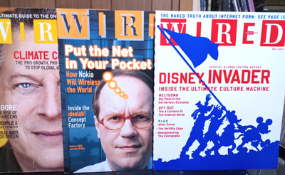 Wired Magazine Lot of 5: Jeff Bezos, Bill Gates Sr., Disney, Nokia, Al Gore