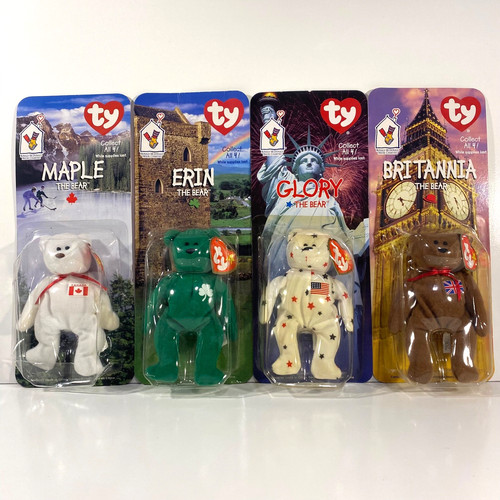 Ty Beanie Babies McDonald’s 1999 set of 4 VTG - USA - Canada - Ireland - Britain