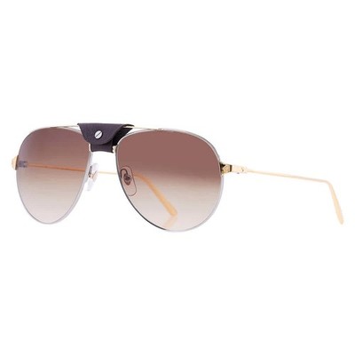 Cartier Santos de Cartier Brown Pilot Men's Sunglasses CT0038S 004 59