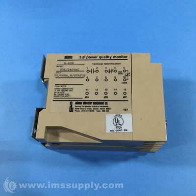 Adams Elevator A-626 Power Quality Monitor USIP