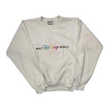 Made In USA Disney Graphic Sweatshirt - Small White Cotton Blend