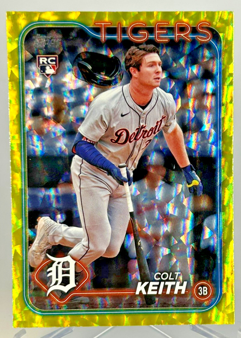 COLT KEITH 2024 Topps Update #US73 Yellow Crackle Foil Rookie RC #/50 Tigers