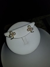 pearl and diamond earrings 14k gold