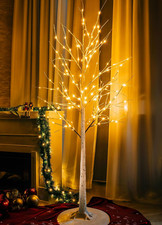 6FT 144 LED 1Pack Lighted Birch Tree, Christmas Deocrations Outdoor Indoor, Deco