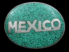 RK09104 VINTAGE 1970s MEXICO SOUTHWESTERN DESIGN ART BELT BUCKLE