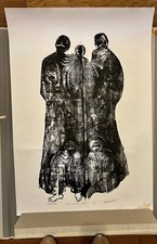 Robert Hammerstiel-Original Holzschnitt,handsigniert, Figurengruppe, 3/5.